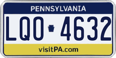 PA license plate LQO4632