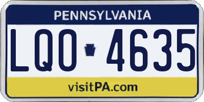 PA license plate LQO4635