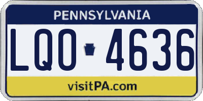 PA license plate LQO4636