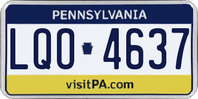 PA license plate LQO4637