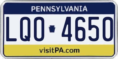 PA license plate LQO4650