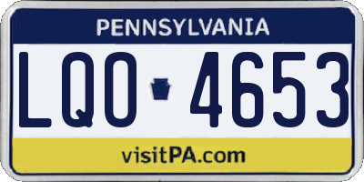 PA license plate LQO4653