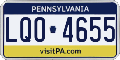 PA license plate LQO4655