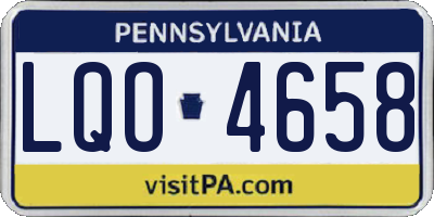 PA license plate LQO4658