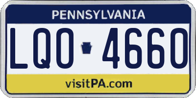 PA license plate LQO4660