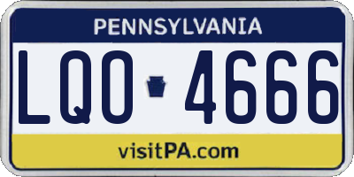 PA license plate LQO4666