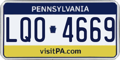 PA license plate LQO4669