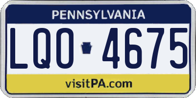 PA license plate LQO4675
