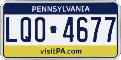 PA license plate LQO4677