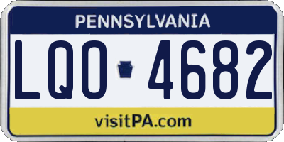 PA license plate LQO4682