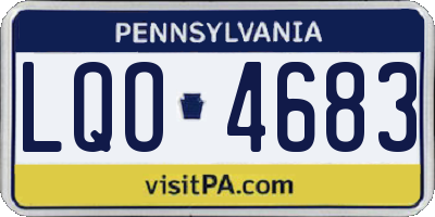 PA license plate LQO4683