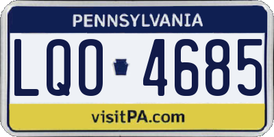 PA license plate LQO4685