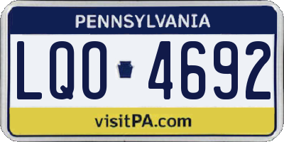 PA license plate LQO4692