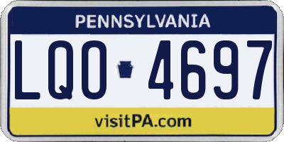 PA license plate LQO4697