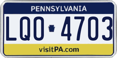 PA license plate LQO4703