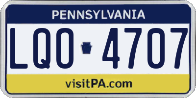 PA license plate LQO4707