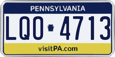 PA license plate LQO4713