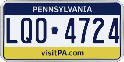 PA license plate LQO4724