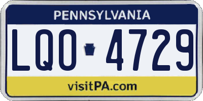 PA license plate LQO4729