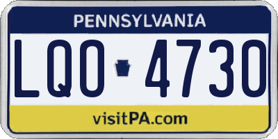 PA license plate LQO4730