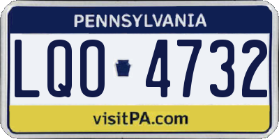PA license plate LQO4732