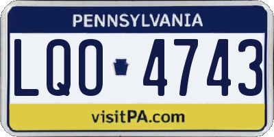 PA license plate LQO4743