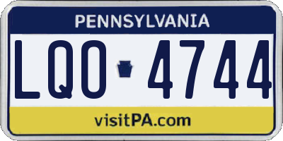 PA license plate LQO4744