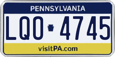 PA license plate LQO4745
