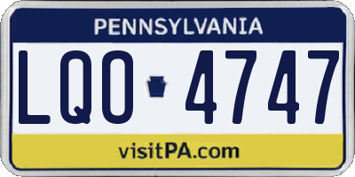 PA license plate LQO4747