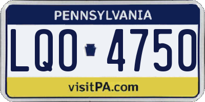 PA license plate LQO4750