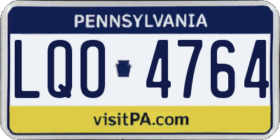 PA license plate LQO4764
