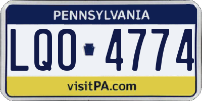 PA license plate LQO4774
