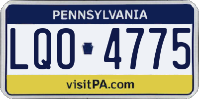 PA license plate LQO4775
