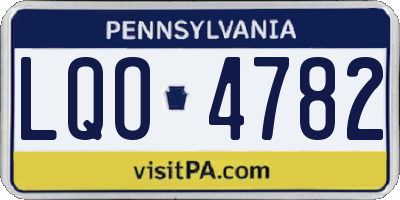 PA license plate LQO4782