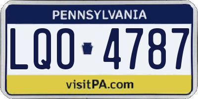 PA license plate LQO4787