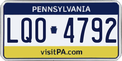 PA license plate LQO4792