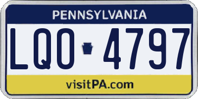 PA license plate LQO4797