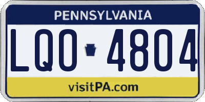 PA license plate LQO4804