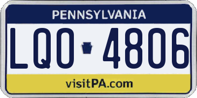 PA license plate LQO4806
