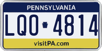 PA license plate LQO4814