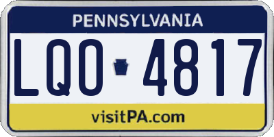 PA license plate LQO4817