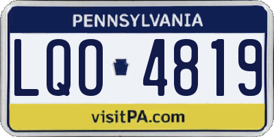 PA license plate LQO4819