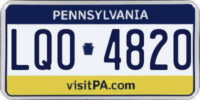 PA license plate LQO4820