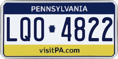 PA license plate LQO4822