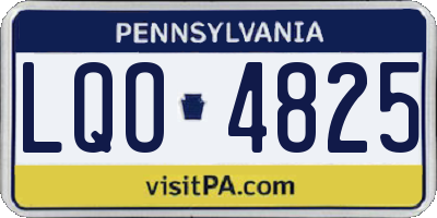 PA license plate LQO4825