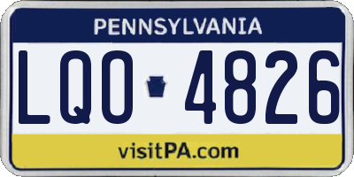 PA license plate LQO4826