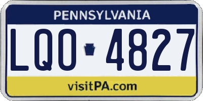 PA license plate LQO4827