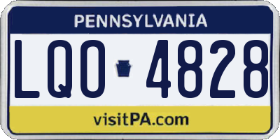 PA license plate LQO4828