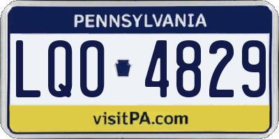 PA license plate LQO4829