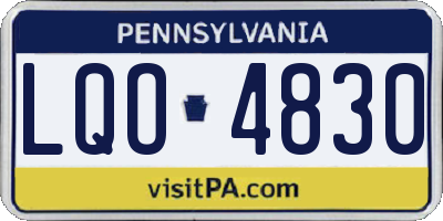 PA license plate LQO4830